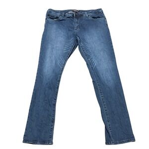 MACSON Men's Blue Denim Jeans 36x30 Straight Leg Stretch Medium‎ Wash